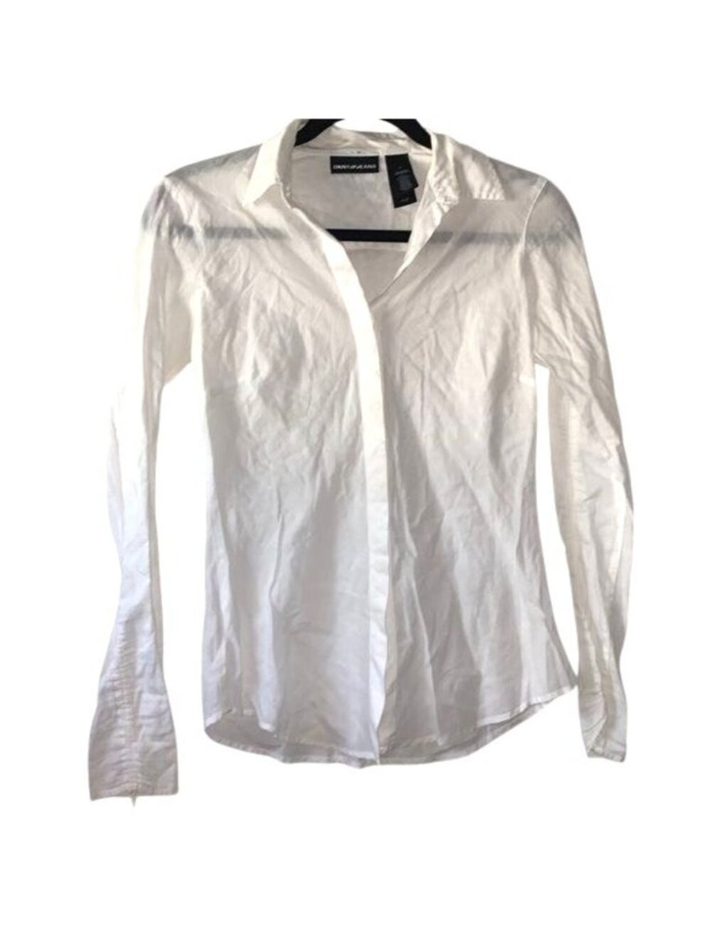 DKNY Jeans Womens White Long Sleeve Button-Up Shirt Size 2